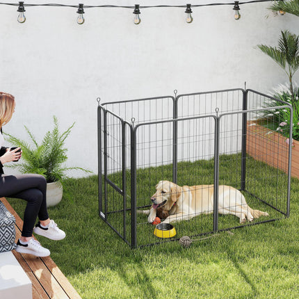 Six-Panel Dog Playpen with Door, for Large Dogs, Indoors, Outdoors, 100cm Tall,
