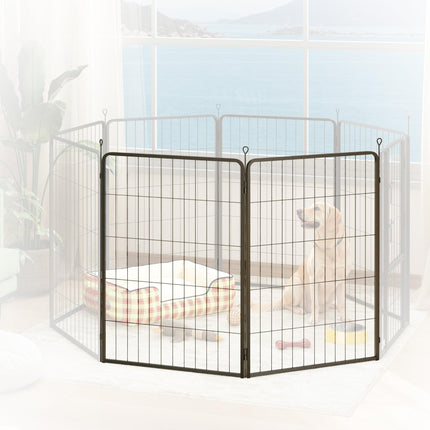 Two-Piece Dog Pen Expansion Pack for Large Dogs, 100cm Tall Animal Pen with Thre