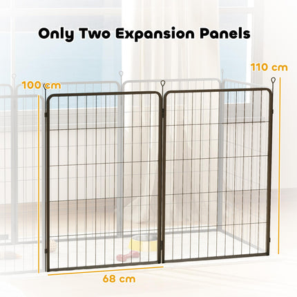 Two-Piece Dog Pen Expansion Pack for Large Dogs, 100cm Tall Animal Pen with Thre