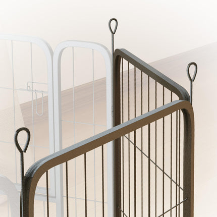 2 Piece 80cm High Dog Pen Expansion Pack with 3 Connecting Stakes - Black
