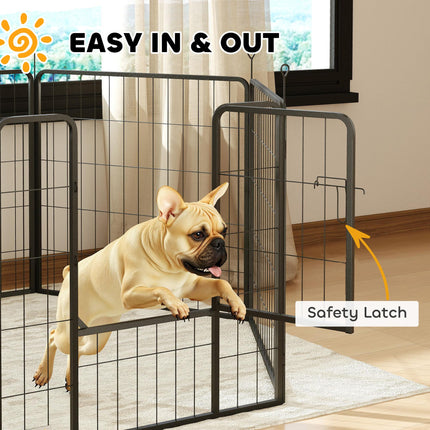6 Panels Dog Playpen, Portable Detachable Puppy Pen with Door, for Medium Dogs,