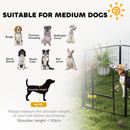 6 Panels Dog Playpen, Portable Detachable Puppy Pen with Door, for Medium Dogs,