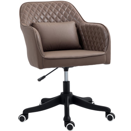 Microfiber Office Chair, Desk Chair, Makeup Vanity Chair with Massage Lumbar Pil