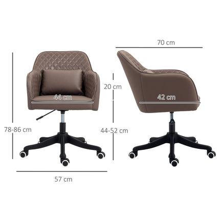 Microfiber Office Chair, Desk Chair, Makeup Vanity Chair with Massage Lumbar Pil