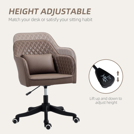 Microfiber Office Chair, Desk Chair, Makeup Vanity Chair with Massage Lumbar Pil