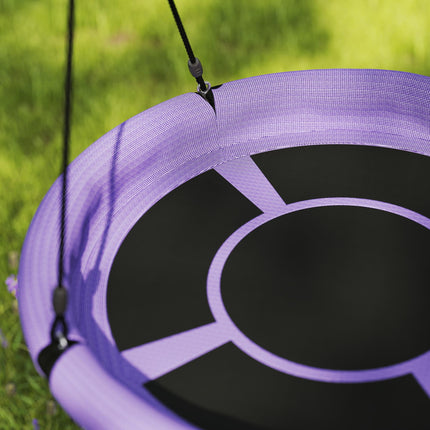 100cm Diameter Kids Nest Swing Seat with Adjustable Hanging Ropes for Outdoor Playground Garden - Purple