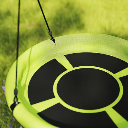 100cm Diameter Kids Nest Swing Seat with Adjustable Hanging Ropes for Outdoor Playground - Green