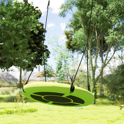 100cm Diameter Kids Nest Swing Seat with Adjustable Hanging Ropes for Outdoor Playground - Green