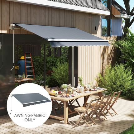 3 x 2.5 m Awning Replacement Canopy Water Resistant UPF 50+ Sun Shade Cover - Grey