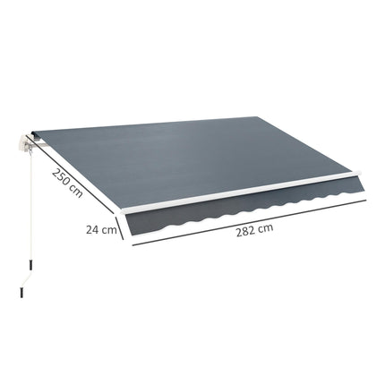 3 x 2.5 m Awning Replacement Canopy Water Resistant UPF 50+ Sun Shade Cover - Grey