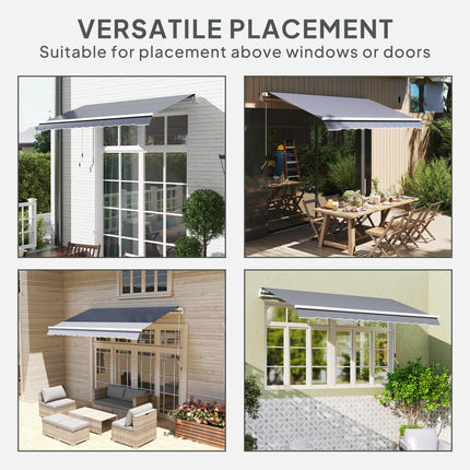 3 x 2.5 m Awning Replacement Canopy Water Resistant UPF 50+ Sun Shade Cover - Grey