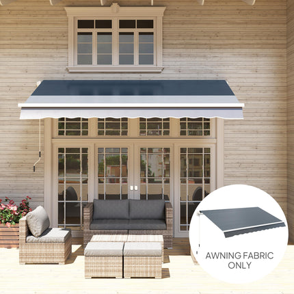 3 x 2.5 m Awning Replacement Canopy Water Resistant UPF 50+ Sun Shade Cover - Grey