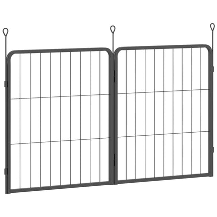 2 Piece Expansion Pack for 60cm High Dog Pen with 3 Connecting Stakes - Black