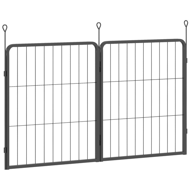 2 Piece Expansion Pack for 60cm High Dog Pen with 3 Connecting Stakes - Black