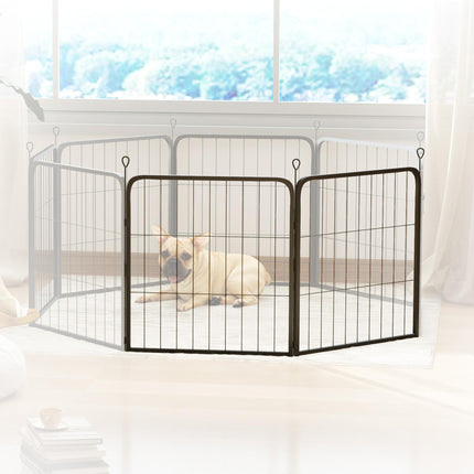 2 Piece Expansion Pack for 60cm High Dog Pen with 3 Connecting Stakes - Black