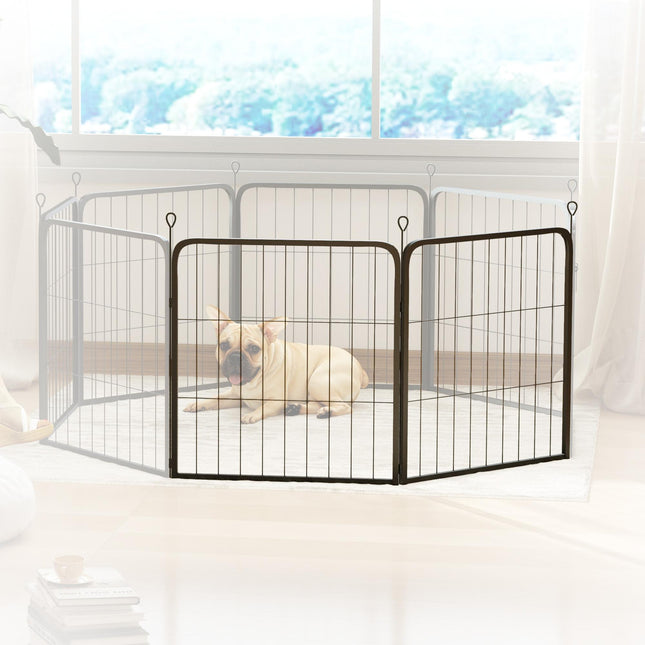 2 Piece Expansion Pack for 60cm High Dog Pen with 3 Connecting Stakes - Black