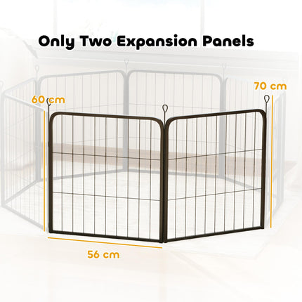 2 Piece Expansion Pack for 60cm High Dog Pen with 3 Connecting Stakes - Black
