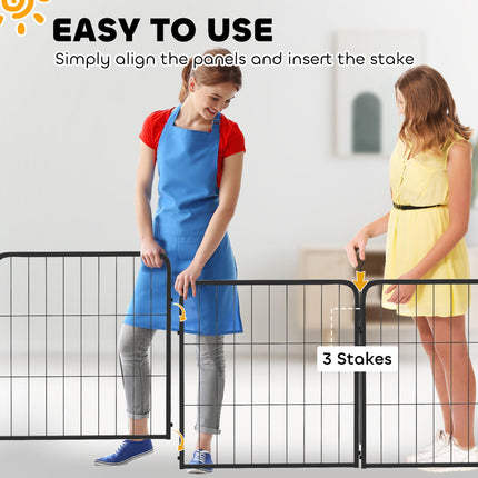 2 Piece Expansion Pack for 60cm High Dog Pen with 3 Connecting Stakes - Black