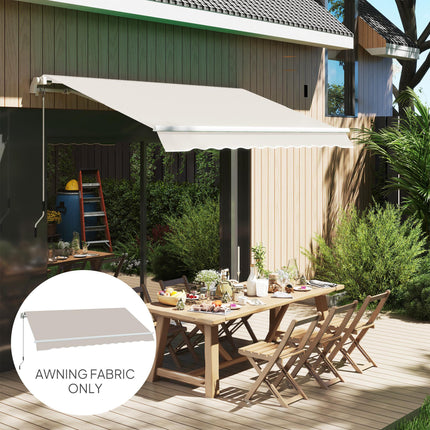 Awning Replacement Canopy Fabric 3x2.5m Water Resistant - Cream White