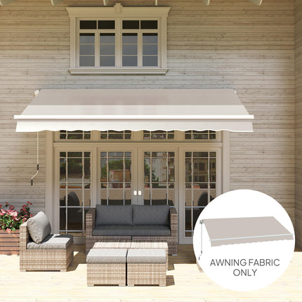 Awning Replacement Canopy Fabric 3x2.5m Water Resistant - Cream White