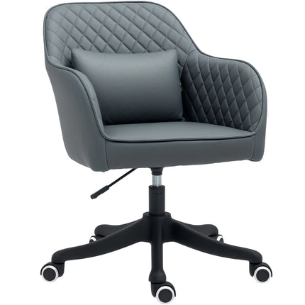 Microfiber Office Chair, Desk Chair, Makeup Vanity Chair with Massage Lumbar Pil