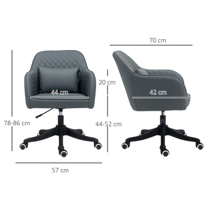 Microfiber Office Chair, Desk Chair, Makeup Vanity Chair with Massage Lumbar Pil