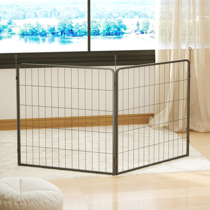 2 Piece 80cm High Dog Pen Expansion Pack with 3 Stakes for Small and Medium Dogs - Black