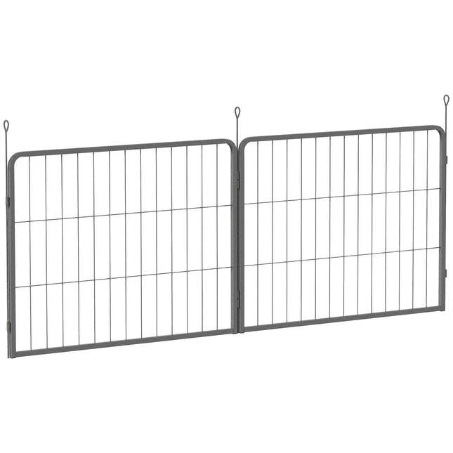 2 Piece 60cm High Dog Pen Expansion Pack with 3 Stakes for Small Dogs - Black