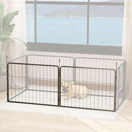 2 Piece 60cm High Dog Pen Expansion Pack with 3 Stakes for Small Dogs - Black