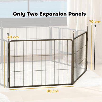 2 Piece 60cm High Dog Pen Expansion Pack with 3 Stakes for Small Dogs - Black