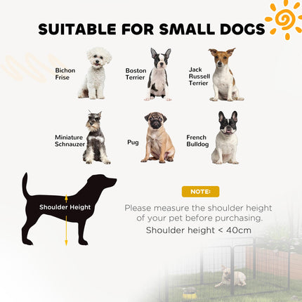 2 Piece 60cm High Dog Pen Expansion Pack with 3 Stakes for Small Dogs - Black