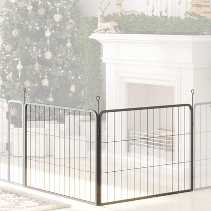 2 Piece 60cm High Dog Pen Expansion Pack with 3 Stakes for Small Dogs - Black