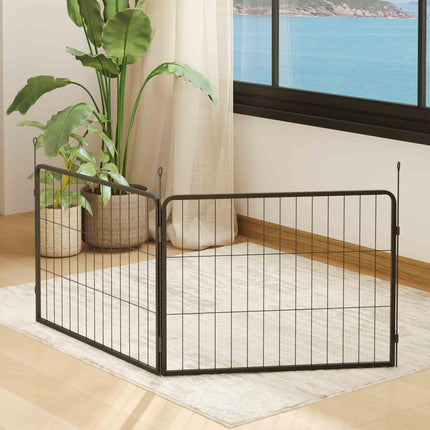 2 Piece 60cm High Dog Pen Expansion Pack with 3 Stakes for Small Dogs - Black