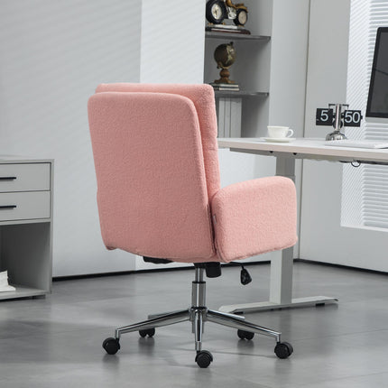 Sherpa Fleece Office Chair 91-99cm Height Adjustable - Pink