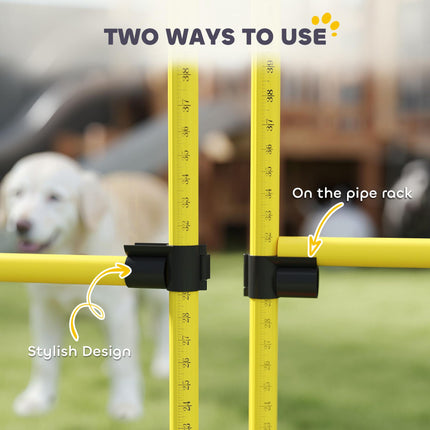 4 Piece Adjustable Dog Agility Hurdle Set with Carry Bag - Yellow