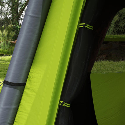 Inflatable 1-2 Person Camping Tent with Hand Pump, Waterproof 190T Taffeta, Mesh Windows & Doors - Green