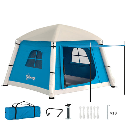 Inflatable Camping Tent for Two with Easy Setup - Light Blue