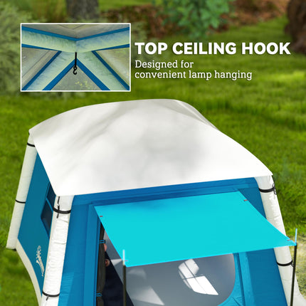 Inflatable Camping Tent for Two with Easy Setup - Light Blue