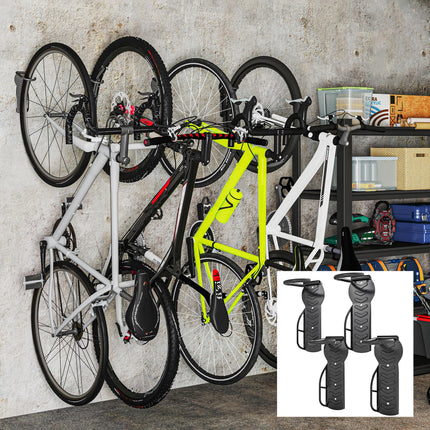 4 Pack Bike Rack, Wall Mounted Bicycle Hanger Hook, Foldable Garage Bike Wall Mounted Bicycle Hanger Hook Foldable Garage Bike Wall Ra