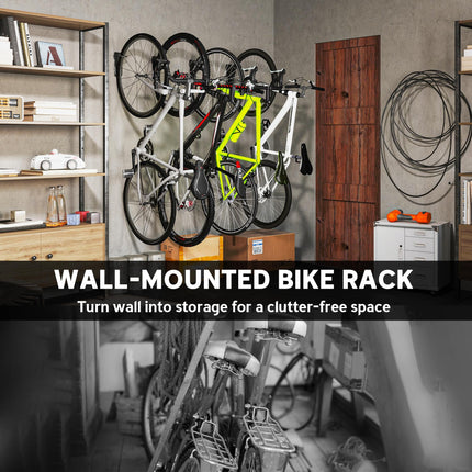 4 Pack Bike Rack, Wall Mounted Bicycle Hanger Hook, Foldable Garage Bike Wall Mounted Bicycle Hanger Hook Foldable Garage Bike Wall Ra