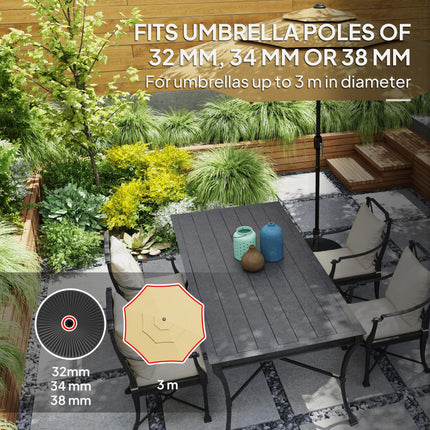 Garden Parasol Base Holder, 28kg Sand Filled, 23kg Water Filled, Sun Umbrella Base, Φ55 x 30H cm Black