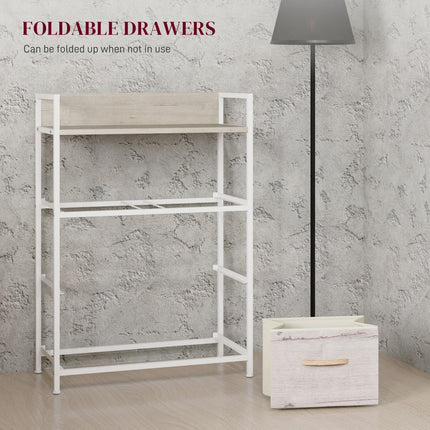 Rustic Chest of Four Fabric Drawers - Black