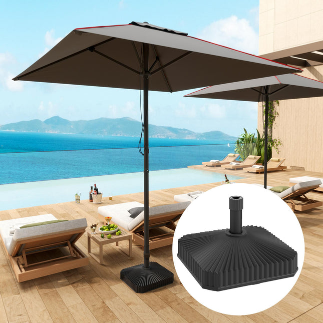 Patio Umbrella Stand, Heavy Duty Outdoor Parasol Base, Sand/Water Filled, Black