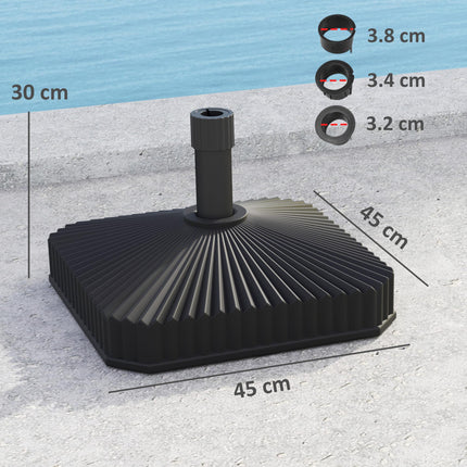Patio Umbrella Stand, Heavy Duty Outdoor Parasol Base, Sand/Water Filled, Black