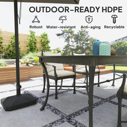 Patio Umbrella Stand, Heavy Duty Outdoor Parasol Base, Sand/Water Filled, Black