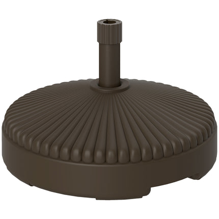Garden Parasol Base Holder 28kg Sand-Filled Outdoor Stand for 34-38mm Poles - Brown