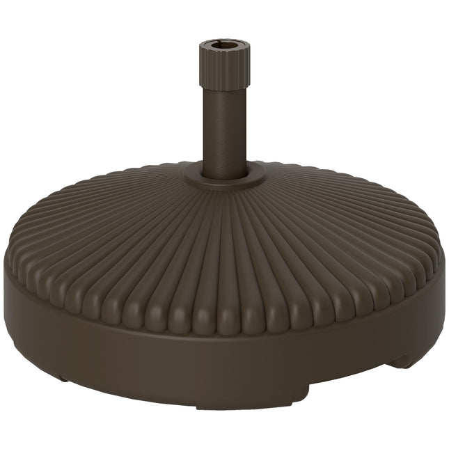 Garden Parasol Base Holder 28kg Sand-Filled Outdoor Stand for 34-38mm Poles - Brown