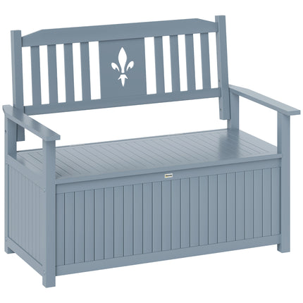 2 Seater Wooden Storage Bench with Hidden Compartment - Grey