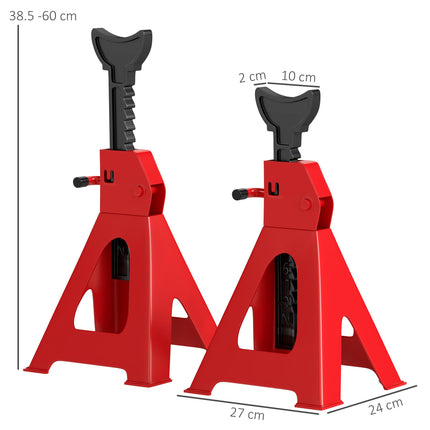 Axle Stands 6 Ton Car Jack Stands Pack of 2, 38.5-60 cm Height Adjustable Suppor