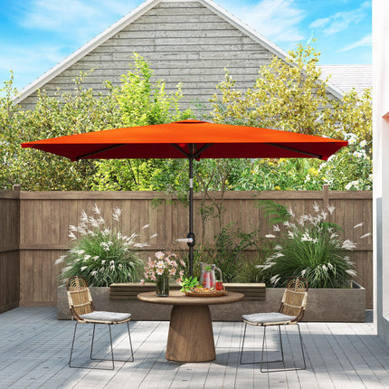3x2m Rectangular Patio Parasol with Aluminium Tilt Crank - Orange